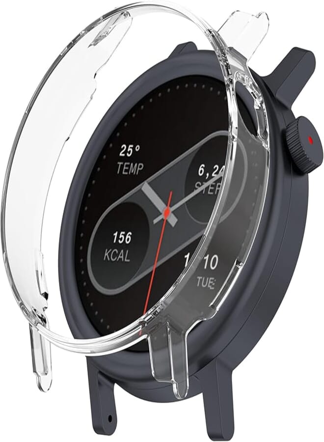 Wisely Full Protective Hard Shell Slim Bumper Case Cover Compatible with CMF by Nothing Watch Pro 2, Crystal Clear